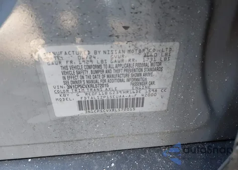 2024 Nissan Kicks Sv Xtronic Cvt from USA, damaged, VIN 3N1CP5CVXRL572015
